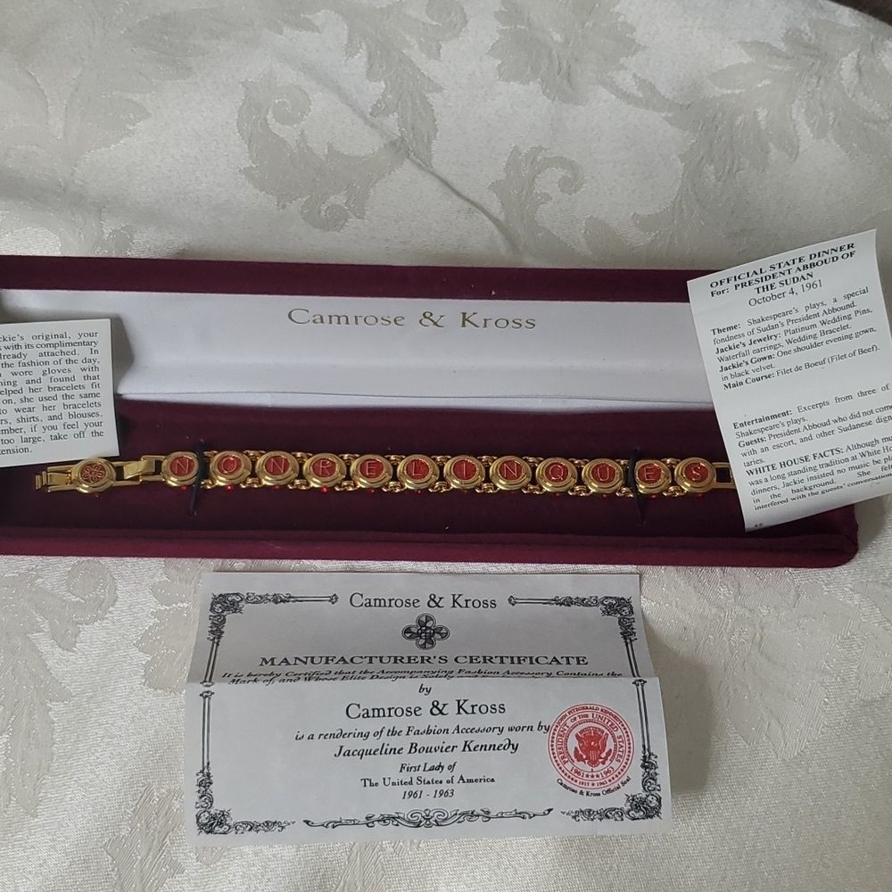 JBK Jackie Kennedy Replica Bracelet Collectors Item!